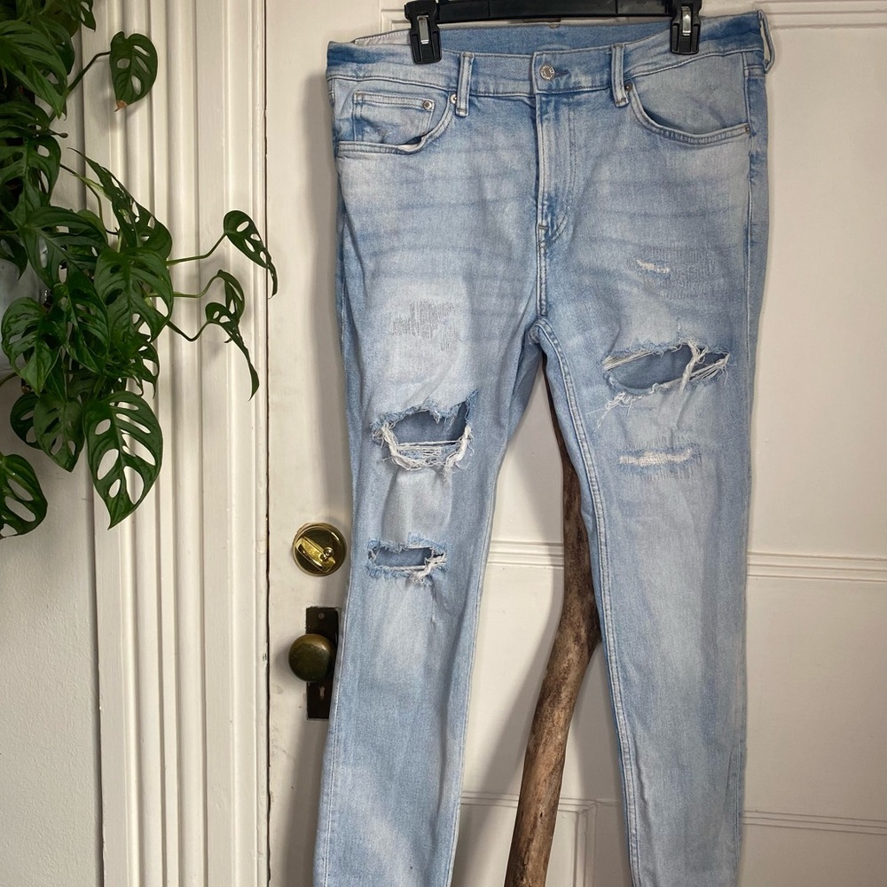 Light Blue Distressed Jeans